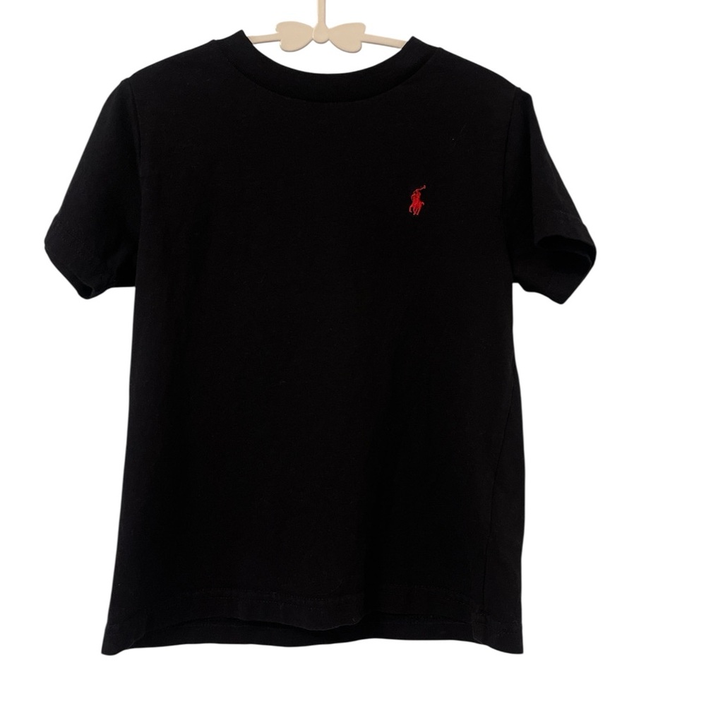 Ralph Lauren Kids Black Tee with Red Logo